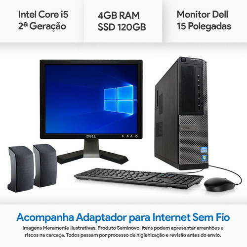 Imagem 1 de 1 de Dell Optiplex 990 I5 2ª, 4gb Ram, Ssd 120gb Monitor Dell 15