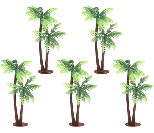 5 Macetas De Coco Miniatura De Palma De Coco De Plásti...