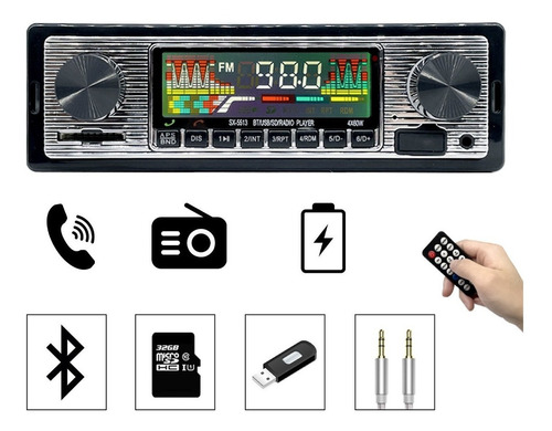Radio Mp3 Sx-5513 De 1 Din Con Bluetooth, Usb