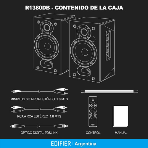 Imagen 9 de 10 de Edifier R1380db Parlante Bluetooth 5.1 Apt X Smart Tv Optica