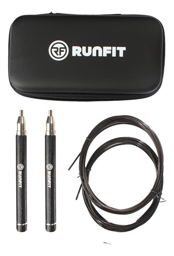 Runfit Cuerda Para Saltar, Crossfit Double Unders + Color Negro
