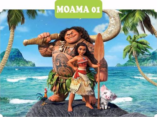 Banner Lona Fosca Festa Infantil 1,00 X 1,50 Moana Mod. 01