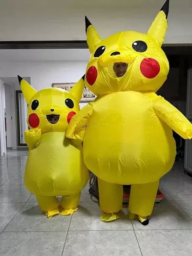 Fantasia inflável unissex mascote Pikachu cosplay Halloween aniversário  festa engraçada