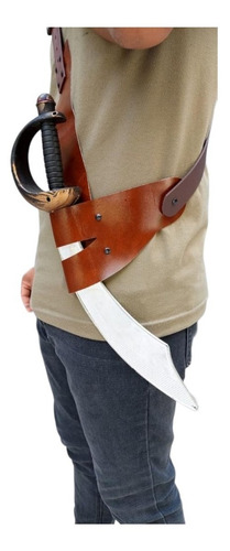 Espada Con Arnés Para Disfraz De Pirata Color Marrón Oscuro