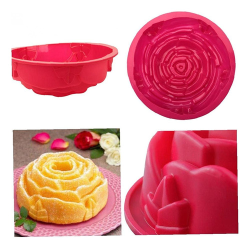 Molde Silicona Forma Rosa Flor Xl Gelatinas Pays Repostería Color Sorpresa