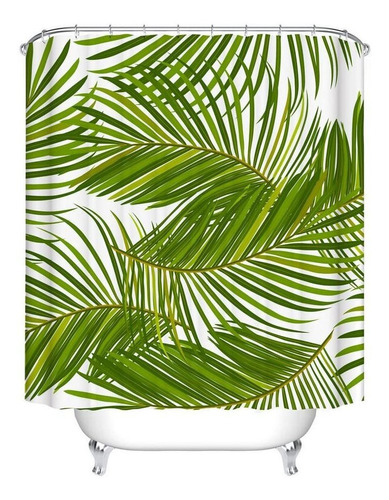  Shower Curtain Palm Tree Leaf Decor D Printing Bath Cu...