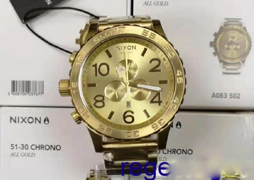Reloj Nixon Grande 100% Original Enchapado En Oro Nuevo