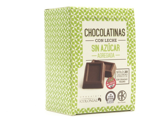 Chocolatines Sin Azúcar Colonial Pack X 50 Unidades De 5 Grs