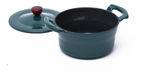 Olla Cacerola Hierro Fundido Esmaltado Lafont 5.2 Lts. 26 Cm Color Verde Inglés