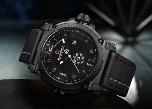 Relógio Masculino Militar Esportivo Pulseira Couro Naviforce