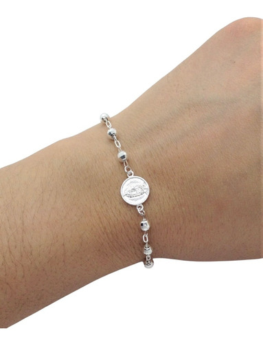 Pulsera Dama De La Virgen De Guadalupe (deperlá Plata)