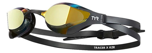 Óculos Natação Espelhado Tyr Tracer-x Rzr Racing Cor Preto/Dourado