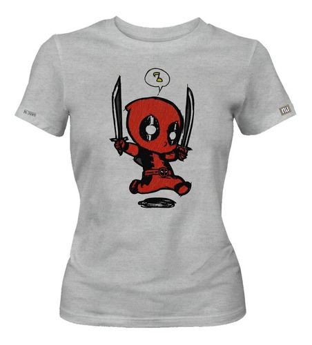 Camiseta Estampada Deadpool Chibi Dama Mujer Ikrd