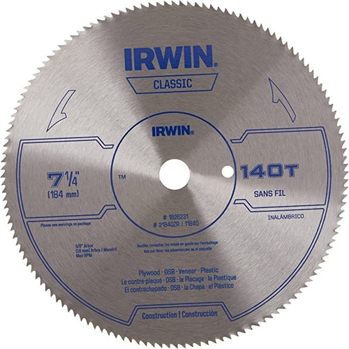 Irwin Tools Classic Series - Hoja De Sierra Circular Con Ca.