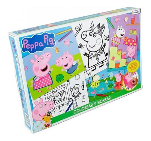 Laminas Coloreables Se Borran Incluye Crayones Peppa Pig