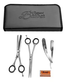 Set De Tijeras Corte + Pulir 7 + Navajin Official Barber