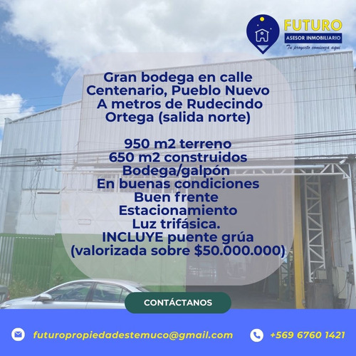 Se Arrienda Bodega En Pueblo Nuevo, Calle Centenario A Metro