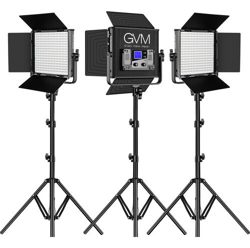 Gvm 50rs Rgb Led Light Panel Studio Gvm-50rs-3l Estructura Negro