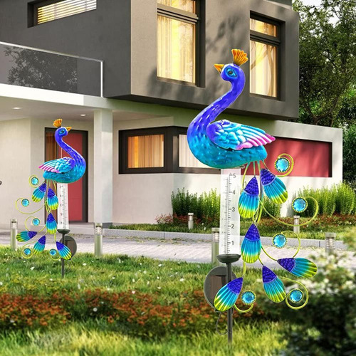 Luces Solares Para Exteriores Con Forma De Pavo Real, Indica