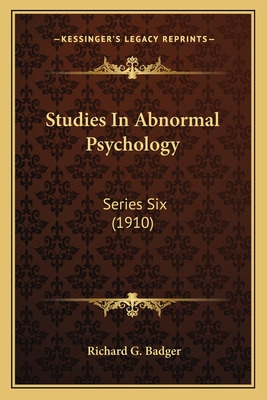 Libro Studies In Abnormal Psychology: Series Six (1910) -...
