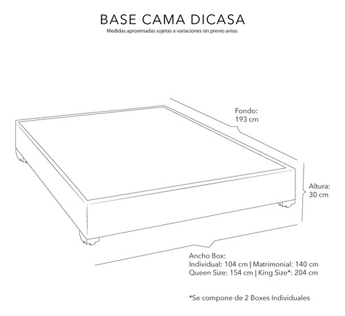 Base Cama Queen Size Dicasa Base Gris Oscuro