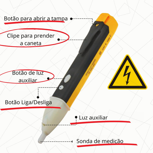 Detector De Voltaje, Bolígrafo De Prueba, Interruptor De