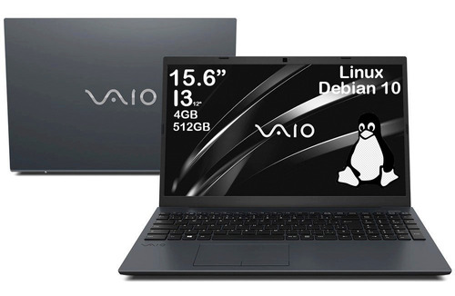 Notebook Vaio Fe15 15.6 Polegadas Ful Hd Intel Core I3-1215u 4gb Ssd 512gb Linux Debian 10 Cinza