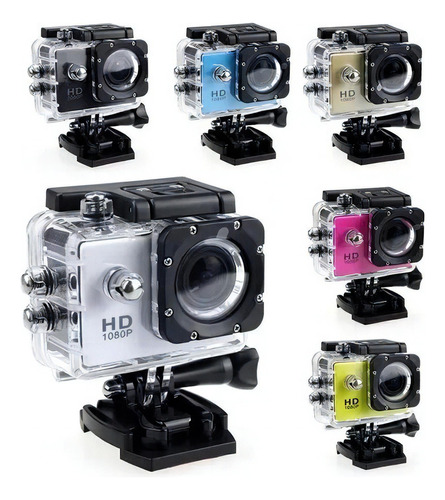 Cámara Deportiva Hd 1080p Sport Cam / Sumergible 30 Metros Color Plateado