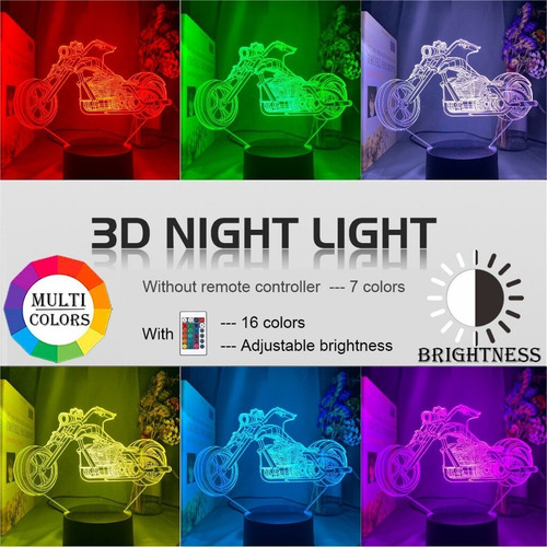 Fresco Motocicleta Led Luz De Noche Para Niños Decoración