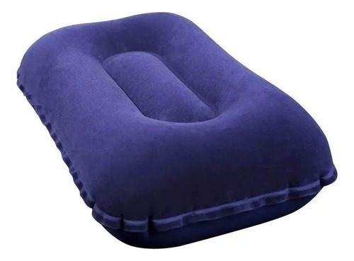 Almohada Inflable Bestway Viaje Camping Cojin Afelpada Color Azul