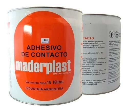 Adhesivo Cemento De Contacto 18kg C-25 Maderplast 