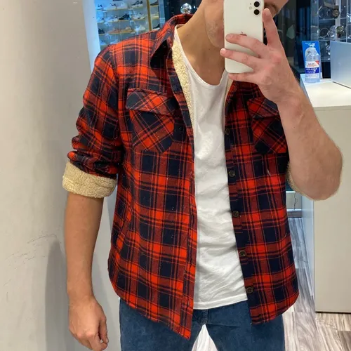 Camisa leñadora con corderito hot sale