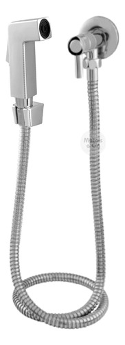 Ducha Higiênica Luxo Com Acionamento 1/4 Volta C65 Acabamento Fosco Cor Prateado
