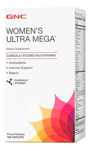 Gnc Women Ultra Mega Multivitamínico Feminino 180 Capsulas