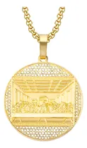 Comprar Collar Dije Última Cena Dorado Acero Inoxidable Para Hombre