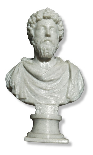 Imagen 1 de 10 de Figura Busto Emperador Marco Aurelio  3d Pintado Marmol