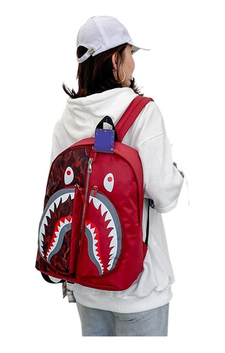 Mochila Estudiante Graffiti Shark Bape, Mochila Escolar