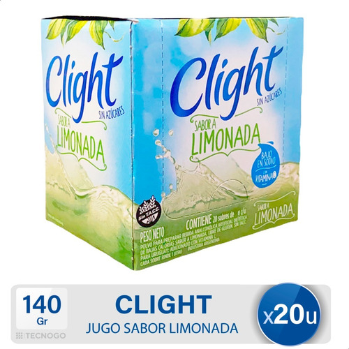 Imagen 1 de 8 de Jugo En Polvo Clight Limonada Vitaminas Sin Tacc - Caja X20