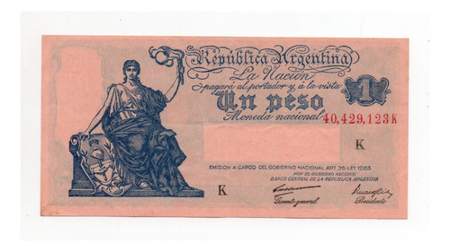 Billete 1 Peso Moneda Nacional Progreso Bottero 1833
