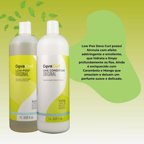 Devacurl Low-poo Original Kit Shampoo E Condicionador 1l