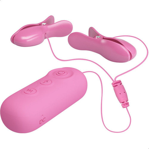 Grampo De Mamilos Casal Fetiche Vibra Choque Sado Bdsm Tesão Cor Rosa