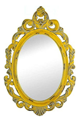 Accent Plus Vintage Hannah Yellow Mirror 13.5x0.5x23.5