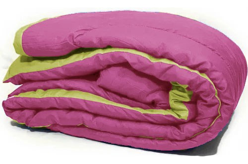 Acolchado De 1 1/2pl. Reversible Directo De Fabrica!!! Color Verde Manzana/fucsia