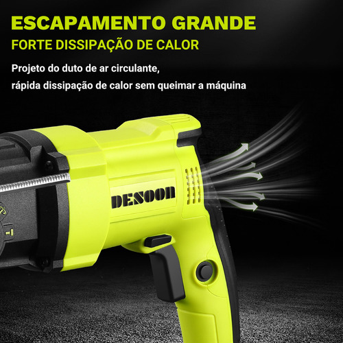 Martelete Rompedor Perfurador 850w Elétrico , Adequados Para Os Modos Perfuração, Martelamento, Perfuração Com Martelo E Perfuração Com Cinzel Desoon