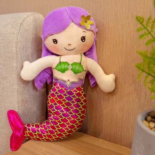 Muñeca De Trapo Con Forma De Sirena, 30 Cm, De Peluche D