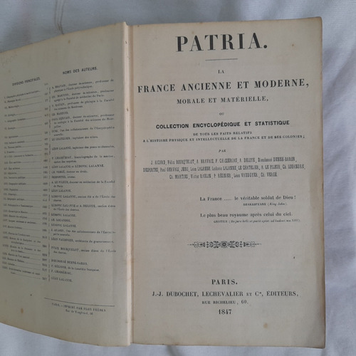 Patria, Francia Antigua Y Moderna, 2 Tomos, 1847 , Frances