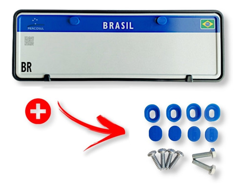 Suportes Para Placa De Carro Mercosul Gratis Lacre Parafusos