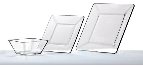 Plato Cuadrado Cristal Tempo 22.8 Cm X 22.8 Cm Crisa Caja 12