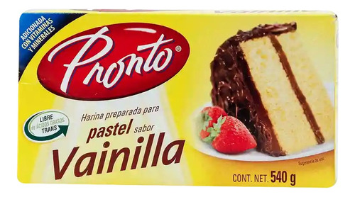 Harina Para Pastel Pronto Vainilla 540 G (3 Piezas)