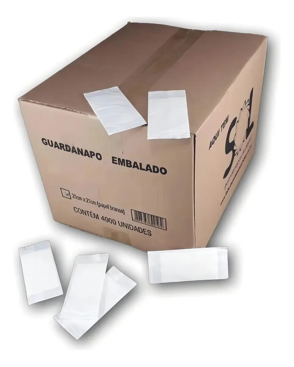 Guardanapo Embalado Individual 4000 Folhas 20x21 2000 Saches